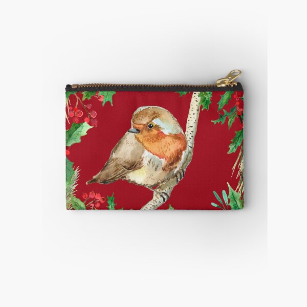 Item preview, Robin with holly, red designed and sold by SandraArtStudio.