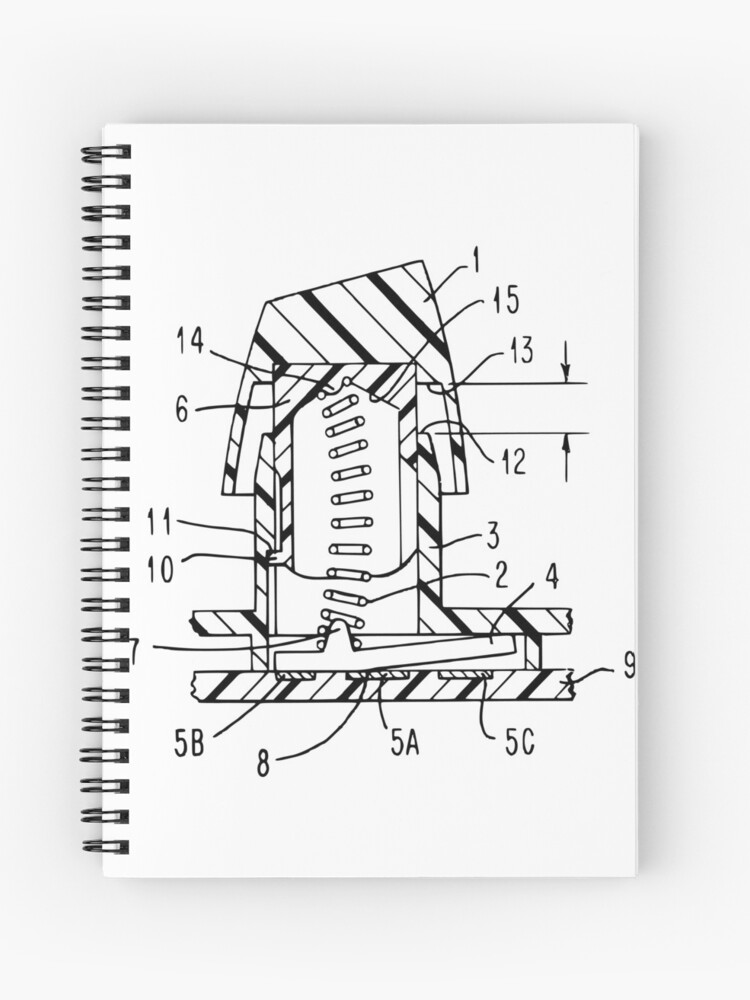 Cahier A Spirale Dessin De Brevet De Ressort De Flambage Par Lshoffman Redbubble