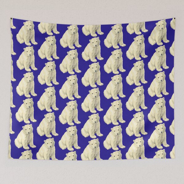 Item preview, Cute White Polar Bear On Blue Background designed and sold by MurphyMorganGifts.