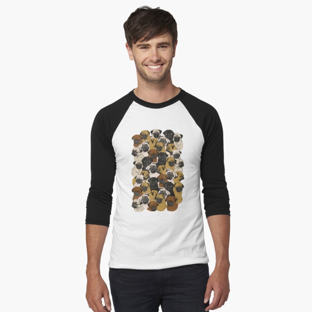 Vista previa del artículo con la obra «Camiseta ¾ estilo béisbol», diseñado y vendido por Huebucket.
