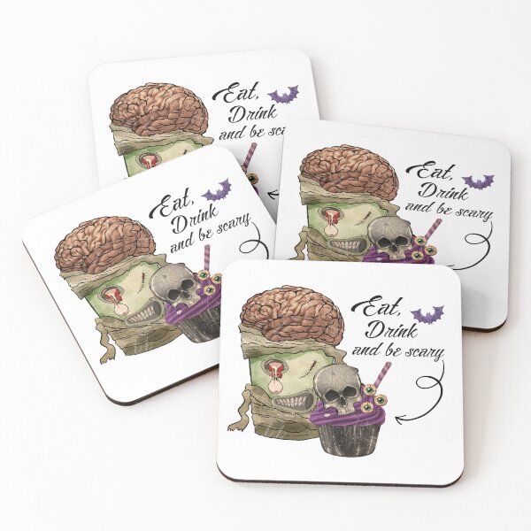 Item preview, Vintage  and Funny Halloween Quote "eat drink and Be Scary "   STICKER gift for boyfriend gift for girlfriend gift for best friend gift halloween freaks  designed and sold by GhostAmine.