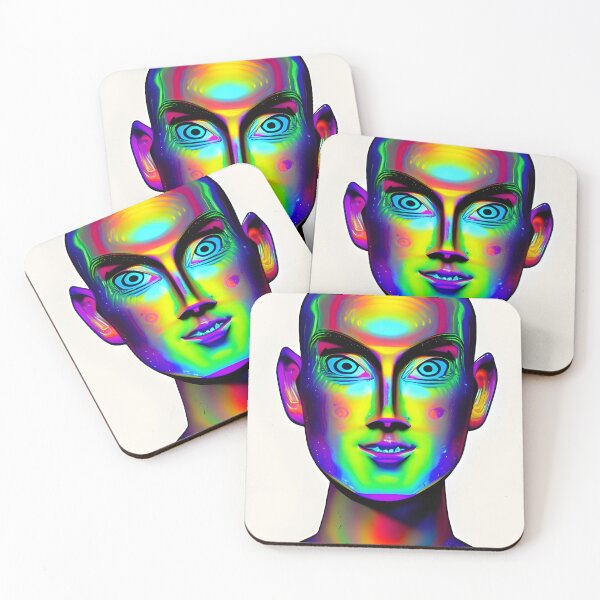 Item preview, Recall Rave Art 12: Astral Cosmic AI Illustration - Holographic Face designed and sold by Recall-Design.