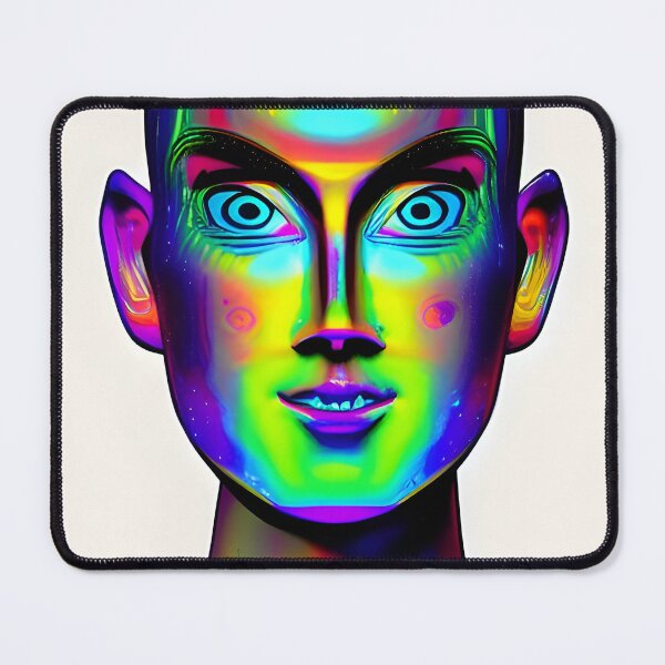 Item preview, Recall Rave Art 12: Astral Cosmic AI Illustration - Holographic Face designed and sold by Recall-Design.