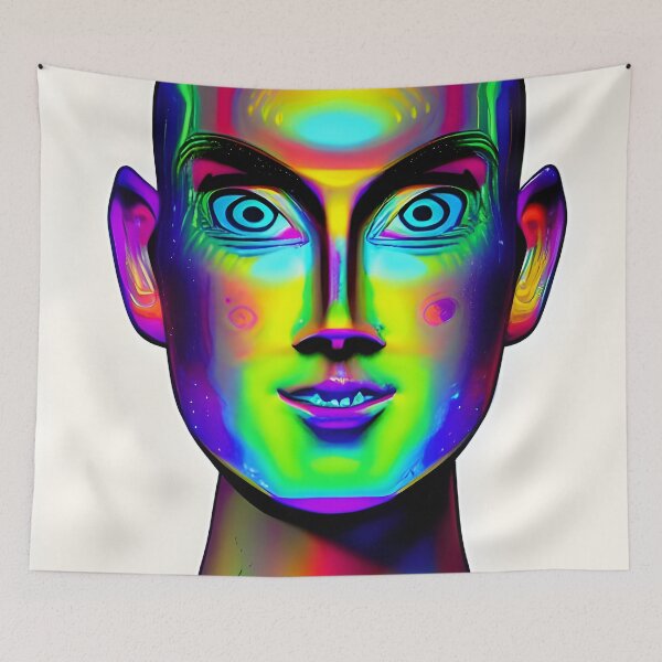 Item preview, Recall Rave Art 12: Astral Cosmic AI Illustration - Holographic Face designed and sold by Recall-Design.