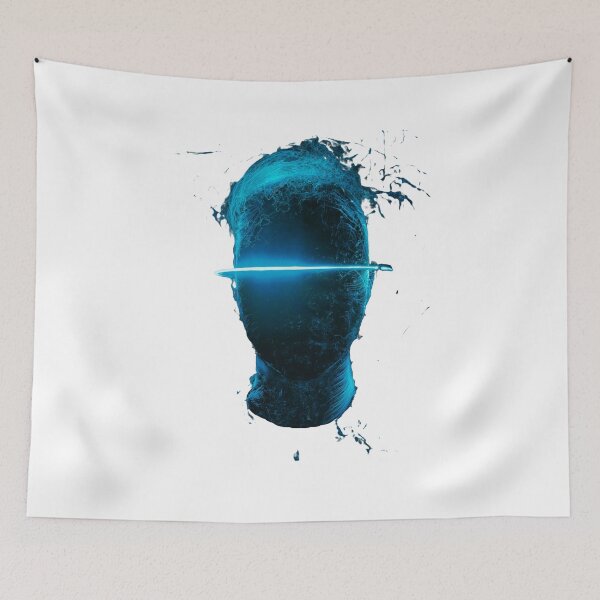 Item preview, Turquoise Neon Futuristic Face design designed and sold by Dven-Clothes.