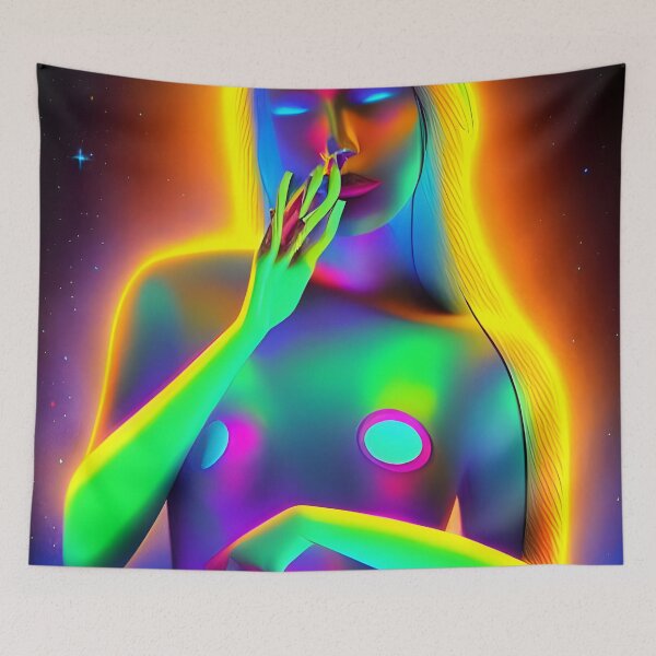 Item preview, Recall Rave Art 13: Astral Cosmic AI Illustration - Female Spirit Figure designed and sold by Recall-Design.