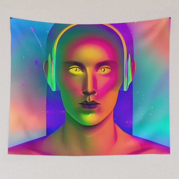 Item preview, Recall Rave Art 14: Astral Cosmic AI Illustration - Alien Humanoid DJ designed and sold by Recall-Design.