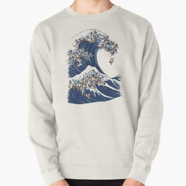 The Great Wave of Pug Pullover Sweatshirt