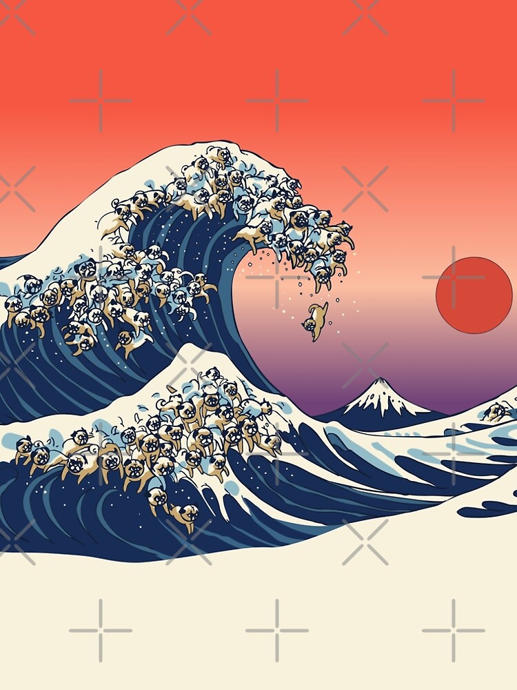 The Great Wave of Pug by Huebucket