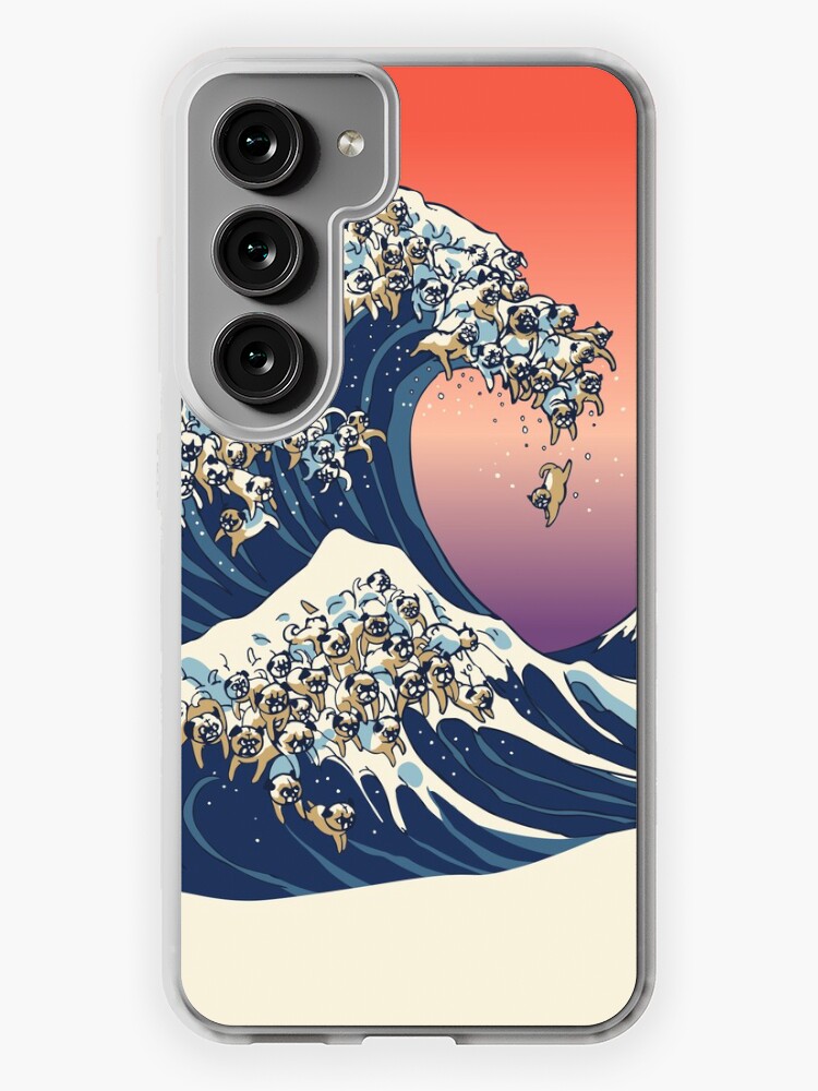 Thumbnail 1 of 4, Samsung Galaxy Phone Case, The Great Wave of Pug designed and sold by Huebucket.