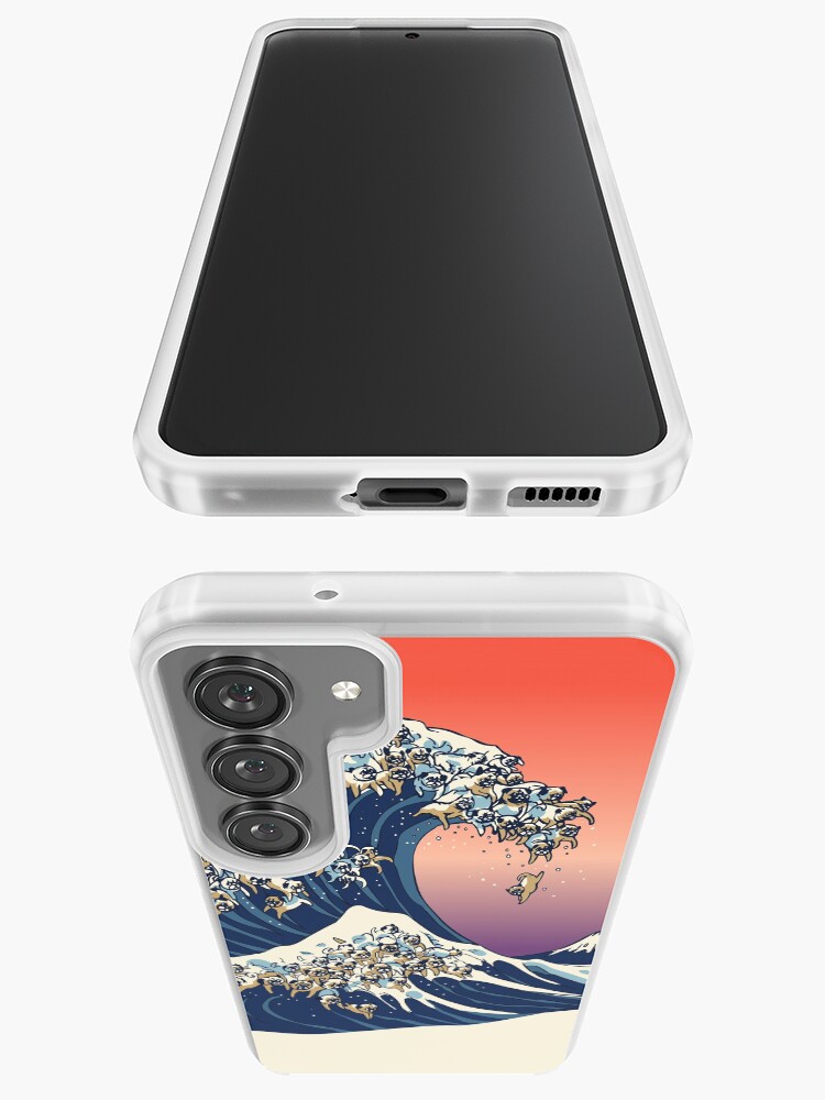 Thumbnail 3 of 4, Samsung Galaxy Phone Case, The Great Wave of Pug designed and sold by Huebucket.