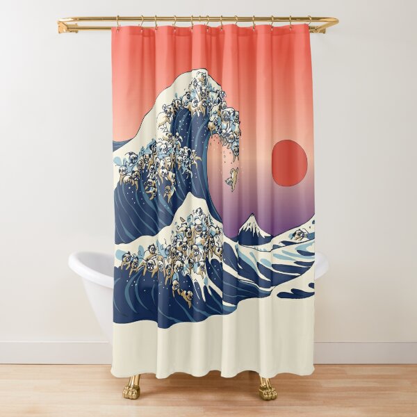 Neutral Shower Curtains Waves With Linen Texture Shower -  in 2023