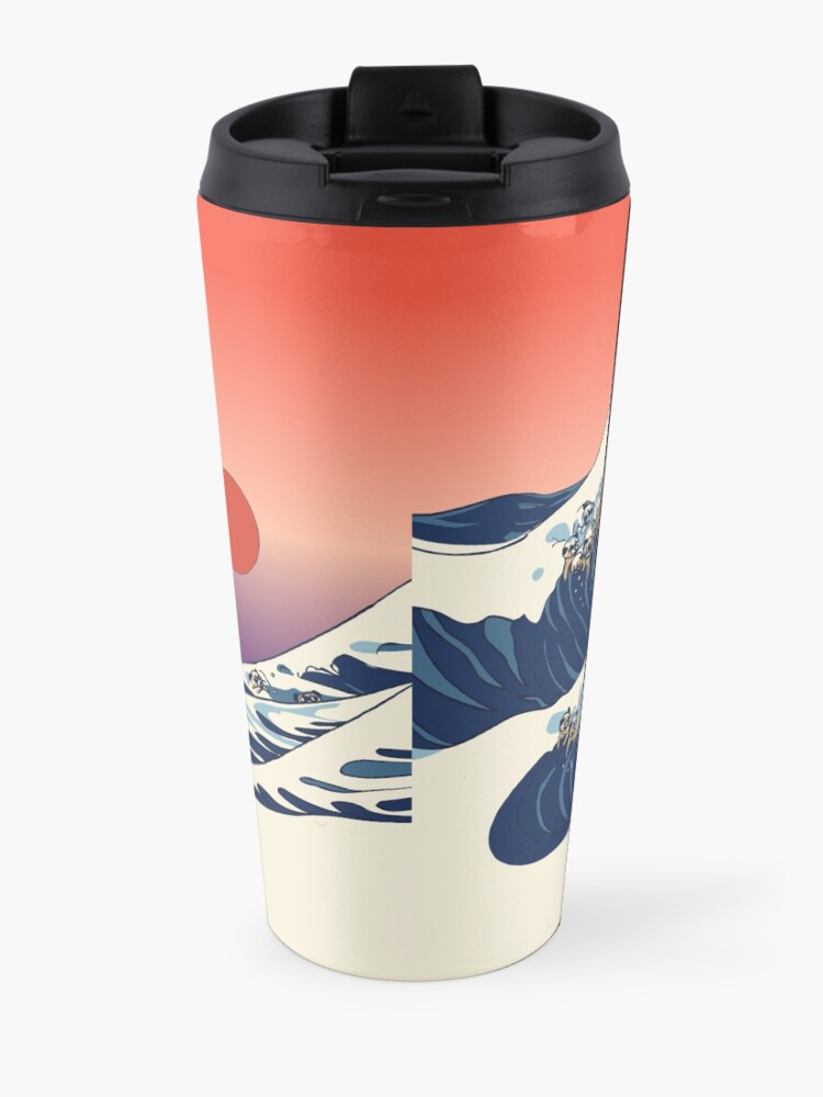 Alternate view of The Great Wave of Pug Travel Mug