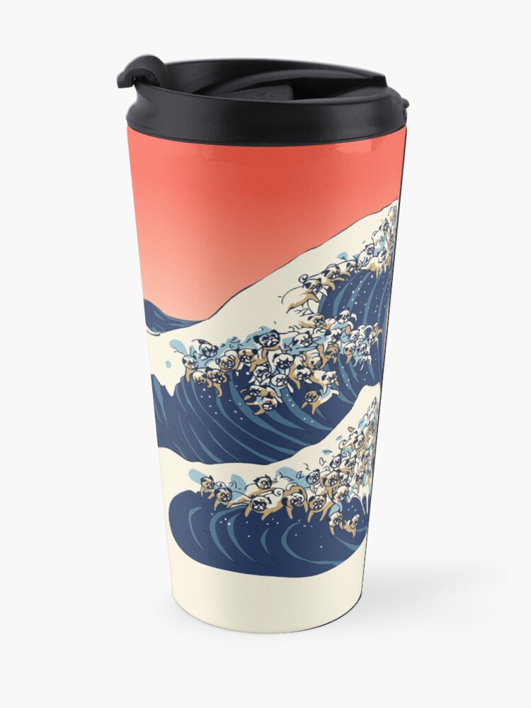 Alternate view of The Great Wave of Pug Travel Mug