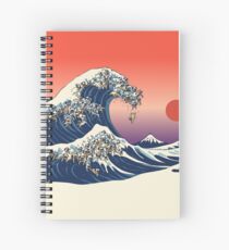 The Great Wave of Pug Spiral Notebook