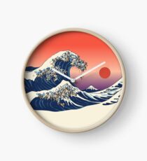 The Great Wave of Pug Clock