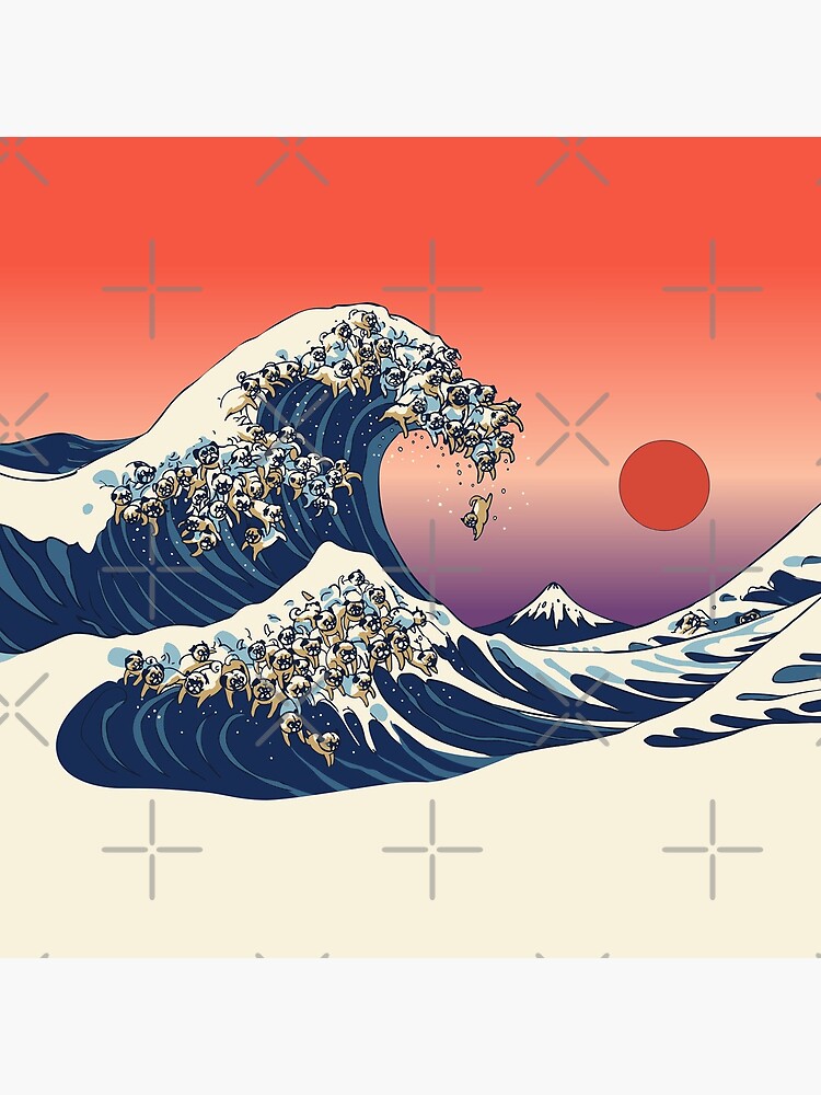 The Great Wave of Pug by Huebucket