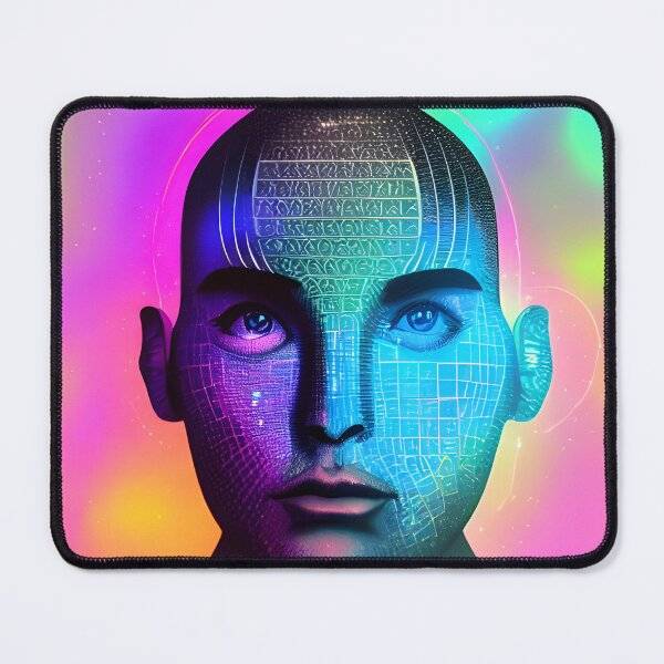 Item preview, Recall Rave Art 15: Astral Cosmic AI Illustration - Coded Humanoid Face designed and sold by Recall-Design.