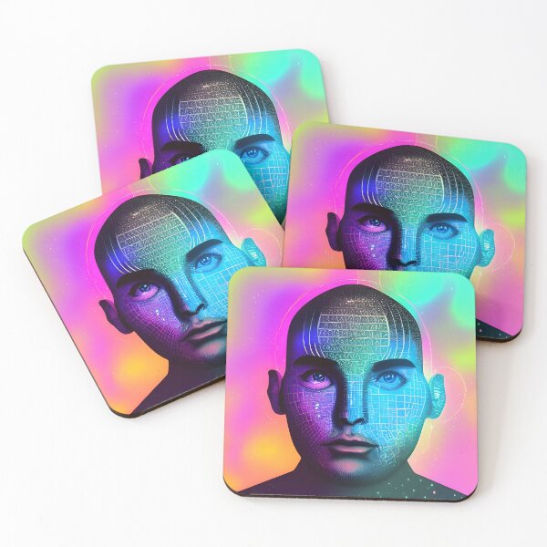 Item preview, Recall Rave Art 15: Astral Cosmic AI Illustration - Coded Humanoid Face designed and sold by Recall-Design.