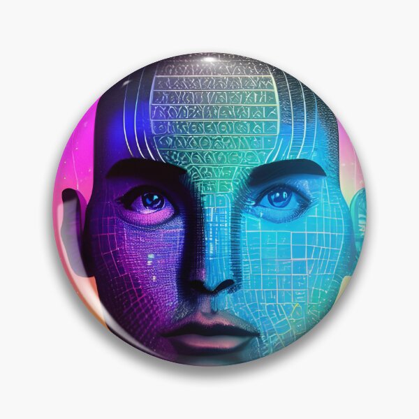 Item preview, Recall Rave Art 15: Astral Cosmic AI Illustration - Coded Humanoid Face designed and sold by Recall-Design.
