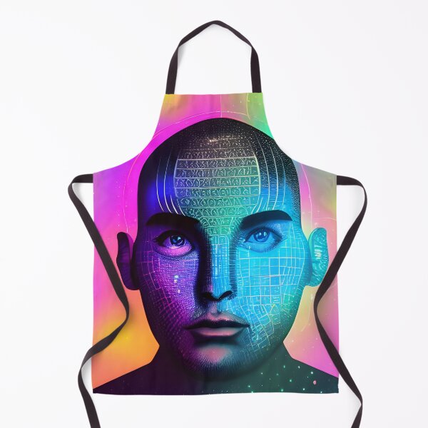 Item preview, Recall Rave Art 15: Astral Cosmic AI Illustration - Coded Humanoid Face designed and sold by Recall-Design.