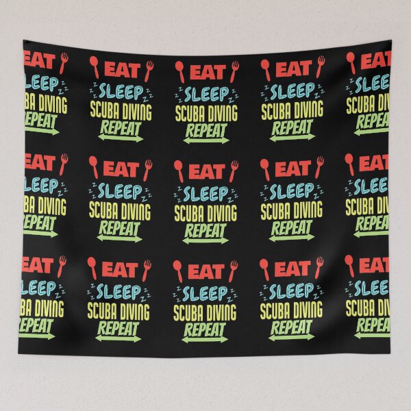 Item preview, Eat Sleep Scuba Diving Repeat Funny Scuba Diving designed and sold by RomanStowell.