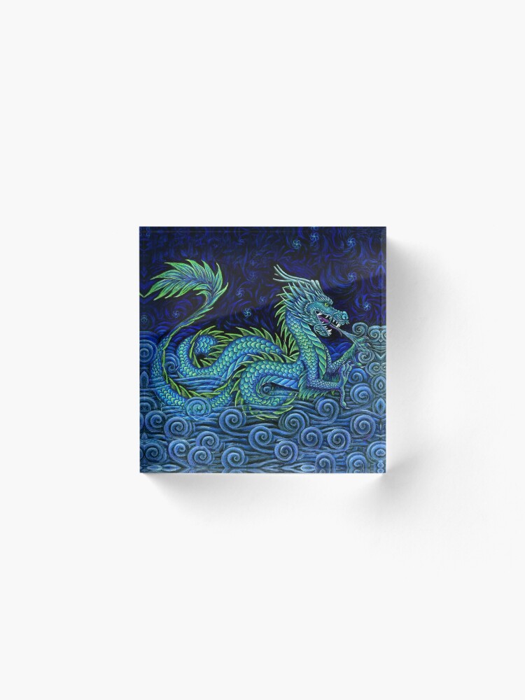 Alternate view of Chinese Azure Dragon Acrylic Block