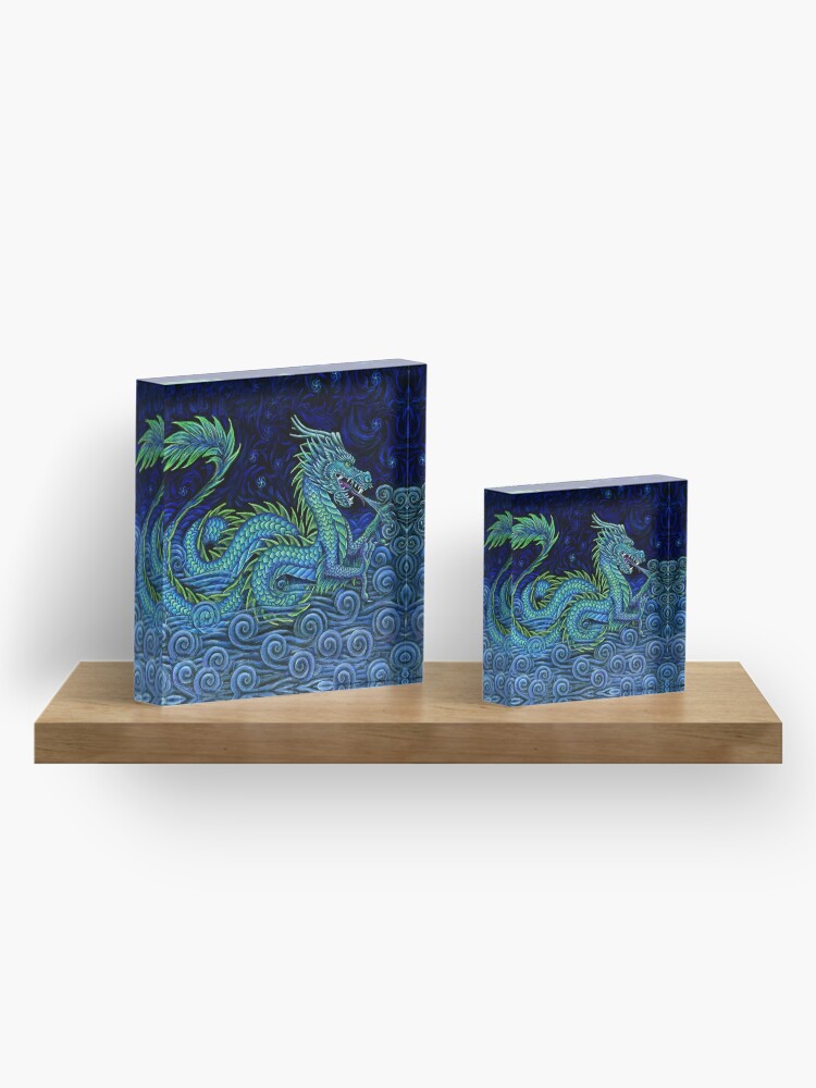 Alternate view of Chinese Azure Dragon Acrylic Block