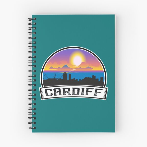 Item preview, Cardiff Wales Skyline Vintage Sunset Travel Souvenir     designed and sold by glukisas2206.
