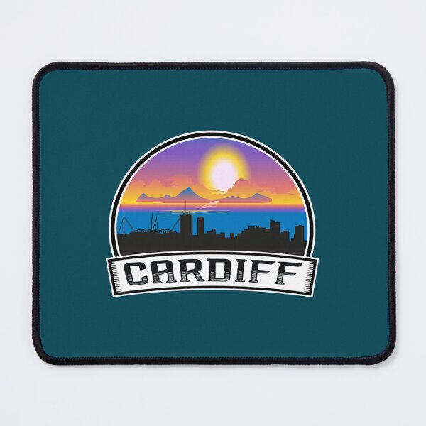 Item preview, Cardiff Wales Skyline Vintage Sunset Travel Souvenir     designed and sold by glukisas2206.
