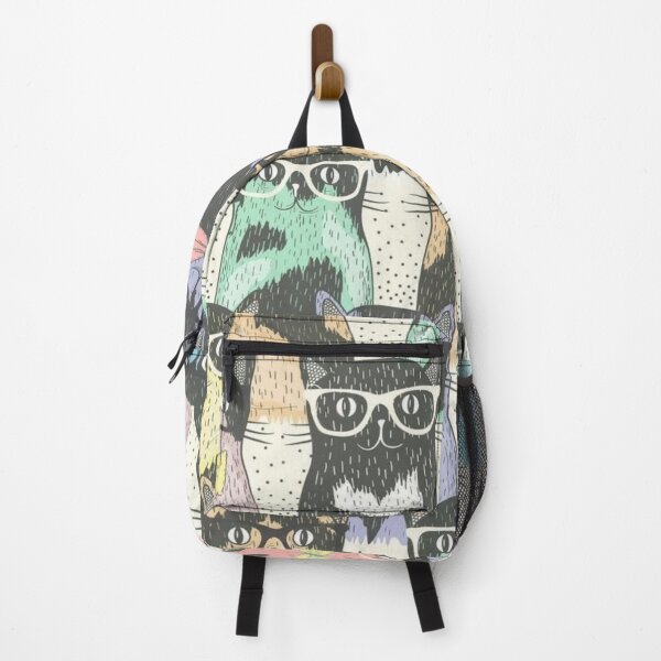 Item preview, seamless pattern with hipster cute cats children designed and sold by ketkidesign.