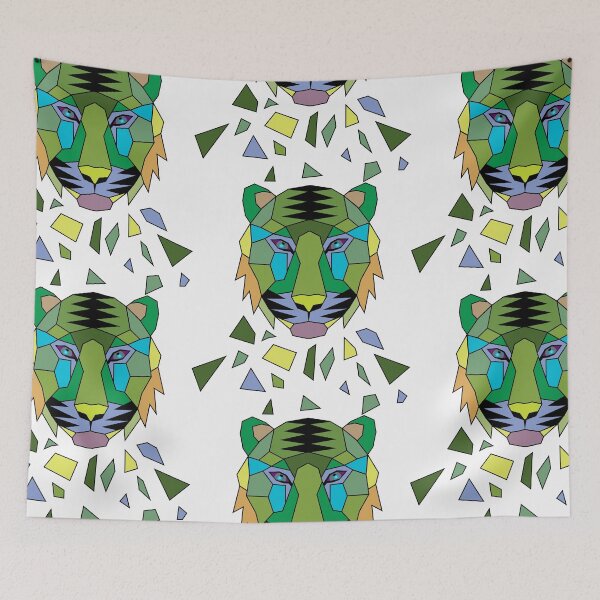 Item preview, Geometric Colorful Tiger designed and sold by atedesigns.