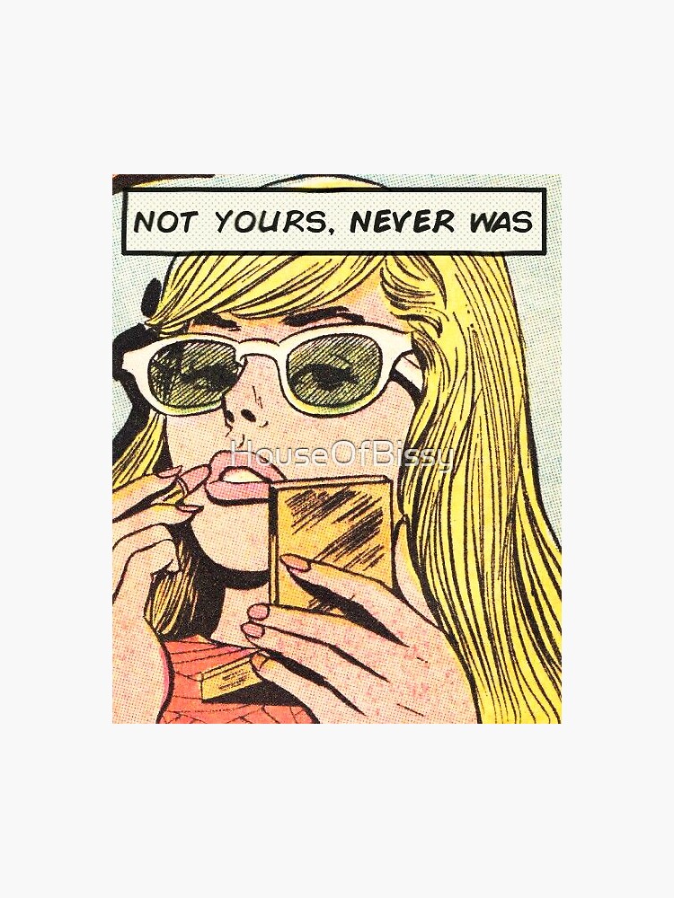 Blonde hair pin up girl kawaii pin up girl with lipstick - not yours, never was by HouseOfBissy