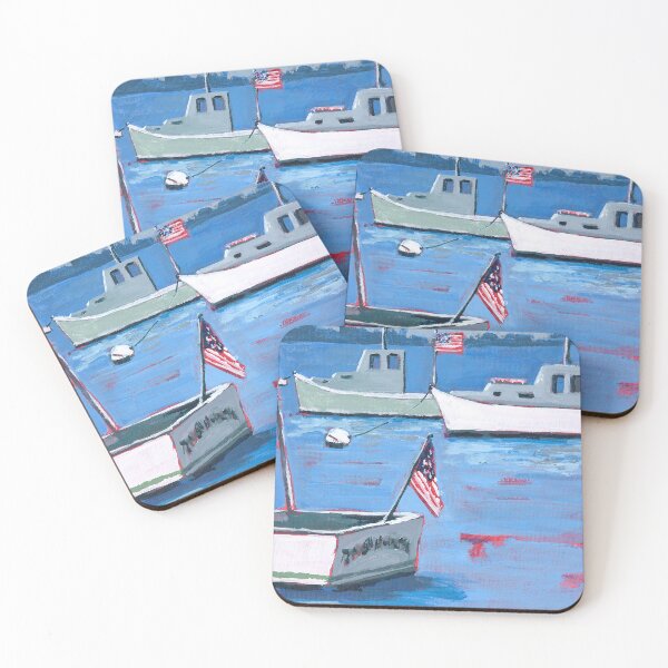 Item preview, Lobster Boats With Flags designed and sold by AMOpainting.
