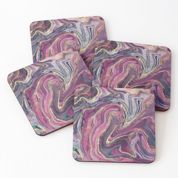 Item preview,  Pink Grey and Gold Abstract fluid Art designed and sold by Sarah Wainwright.