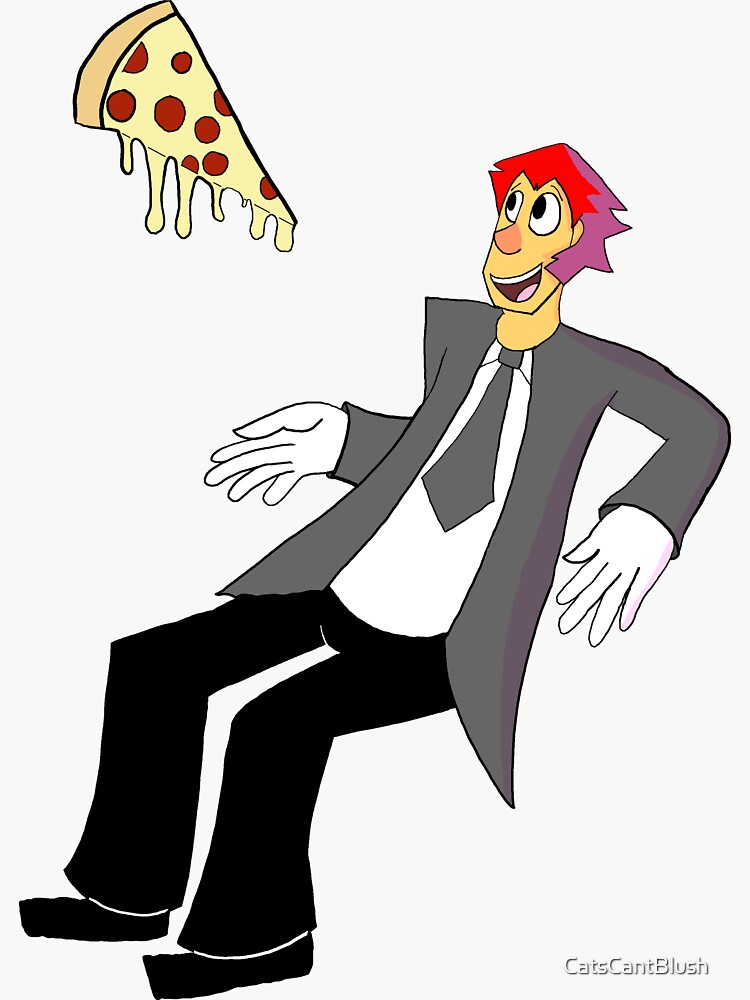 "Peppeppepperoni Pizza!!" Sticker by CatsCantBlush Redbubble