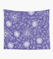 Scattered floral dreams in purple and white Wall Tapestry