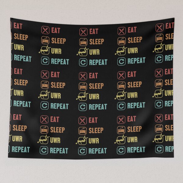 Item preview, Eat Sleep Uwr Repeat Scuba Diver Underwater Rugby designed and sold by RomanStowell.