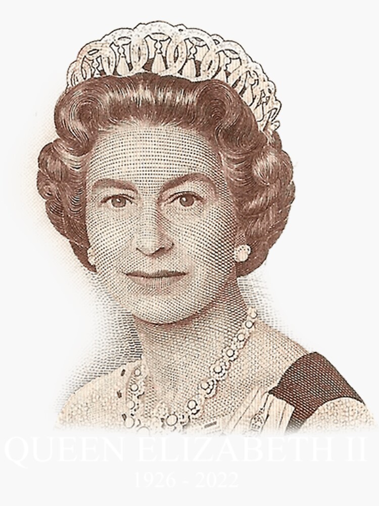 "Vintage Queen Elizabeth II Art Portrait" Sticker for Sale by
