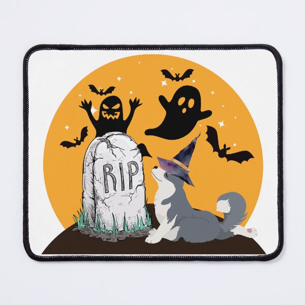 Item preview, Halloween Dogs/ Husky graveyard scary scene. Ghost Dog. Scary Dog. Creepy Dog designed and sold by Doggymadness.