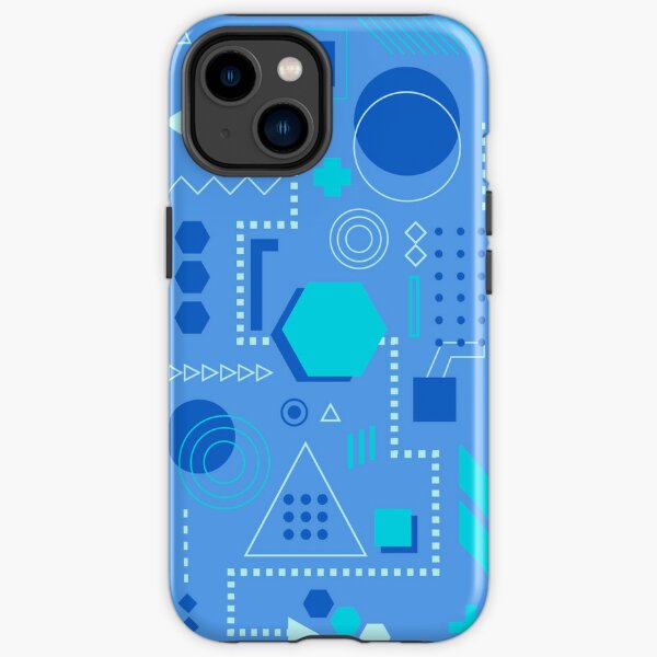 Techno Geometric Design (Blue) iPhone Tough Case