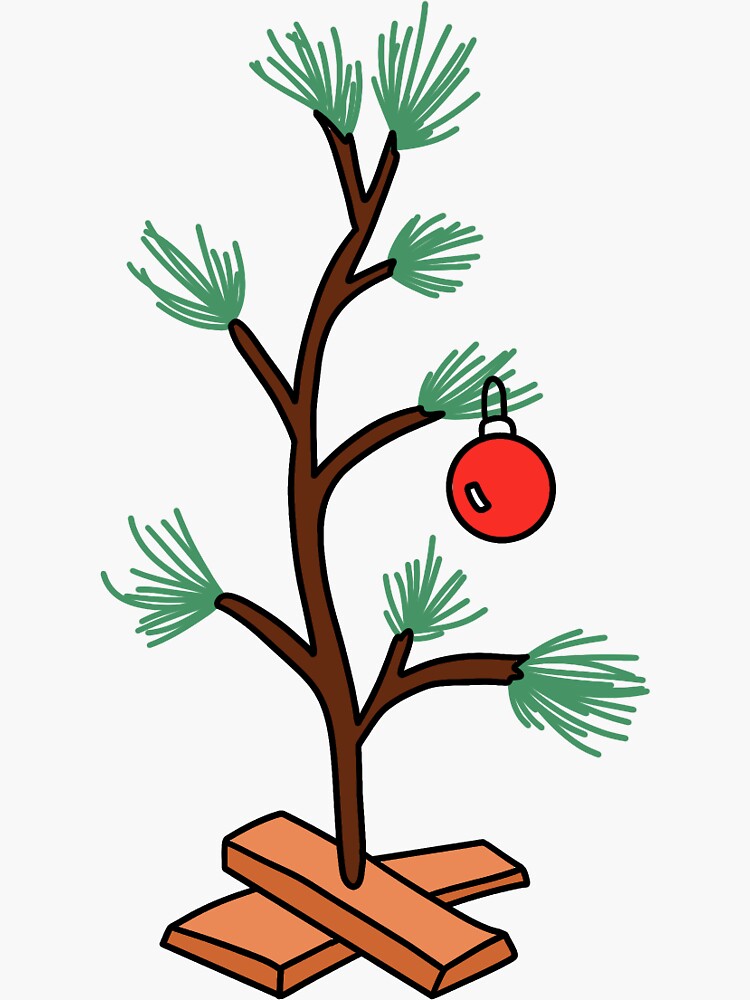 "Charlie Brown Christmas Tree" Sticker for Sale by HannahMakesThat