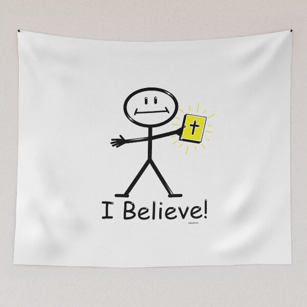 Item preview, I Believe Christian BusyBodies Stick Figure Gift T-Shirt designed and sold by Heidi Haakenson.