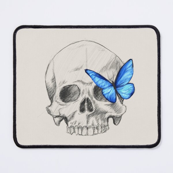 Item preview, life and death - skull with butterfly designed and sold by quietdewdrops.