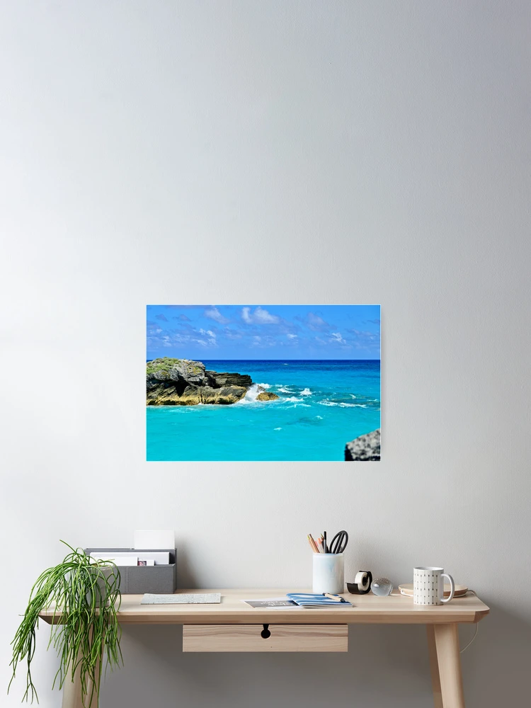 Thumbnail 2 of 3, Poster, Small Wave Over Rocks designed and sold by danachirps.