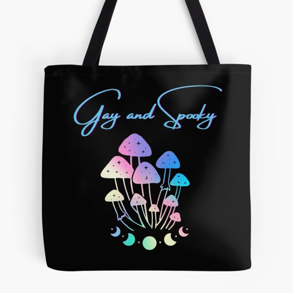 Item preview, Gay and spooky rainbow mushrooms and moon phases designed and sold by Infuriating.