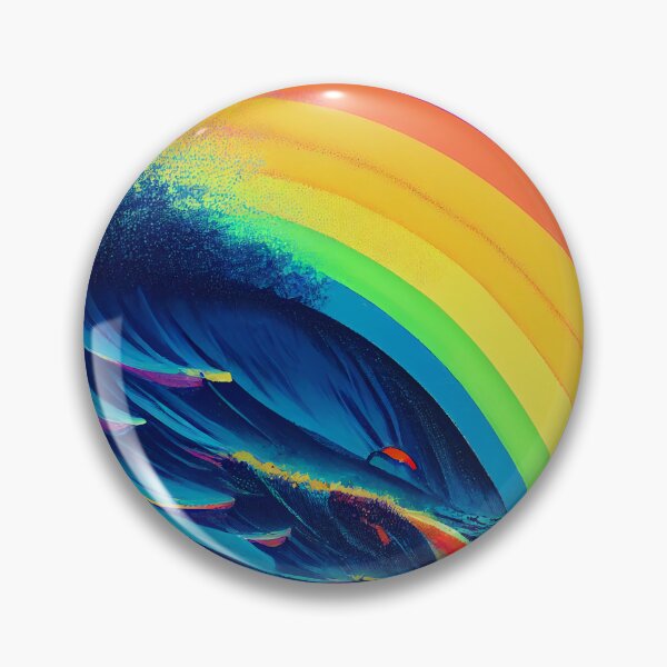 Item preview, Rainbow Wave Sunset Painting - AI Generated Art designed and sold by Vault256.