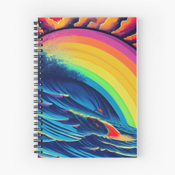 Item preview, Rainbow Wave Sunset Painting - AI Generated Art designed and sold by Vault256.
