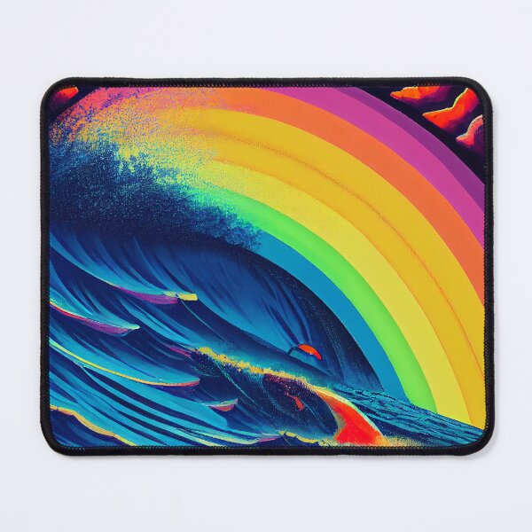 Item preview, Rainbow Wave Sunset Painting - AI Generated Art designed and sold by Vault256.