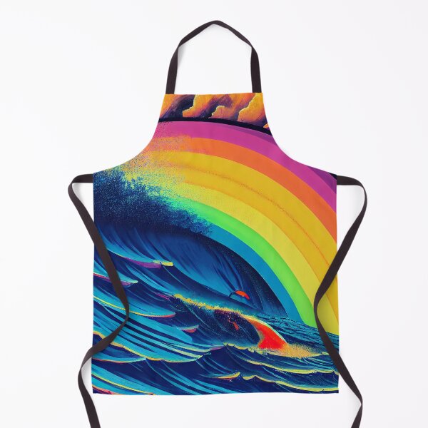 Item preview, Rainbow Wave Sunset Painting - AI Generated Art designed and sold by Vault256.